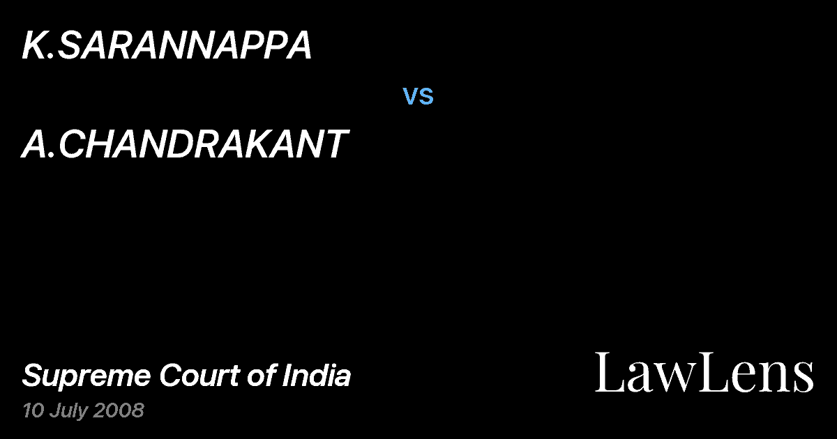 Preview image for K.SARANNAPPA vs. A.CHANDRAKANT