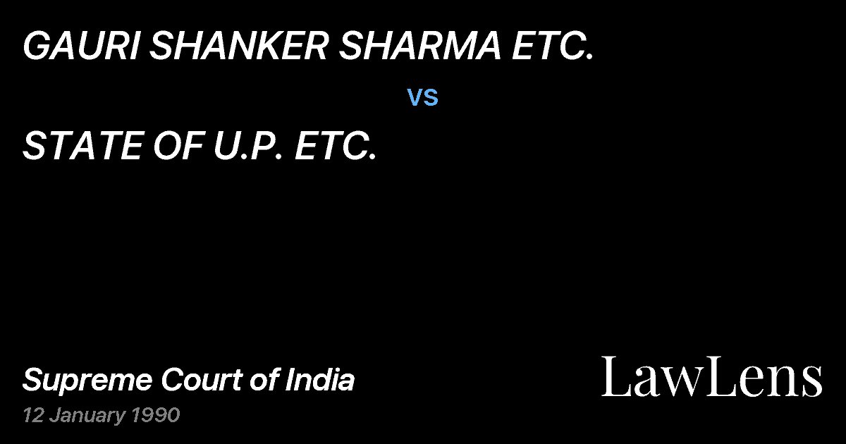 Preview image for GAURI SHANKER SHARMA ETC. vs. STATE OF U.P. ETC.