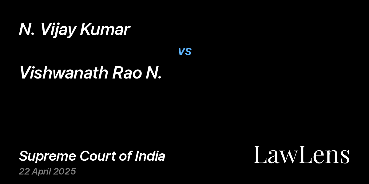 Preview image for N. Vijay Kumar vs. Vishwanath Rao N.