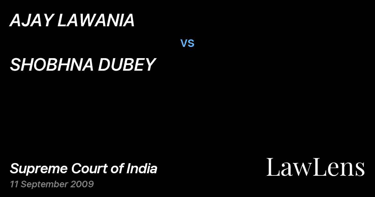 Preview image for AJAY LAWANIA vs. SHOBHNA DUBEY