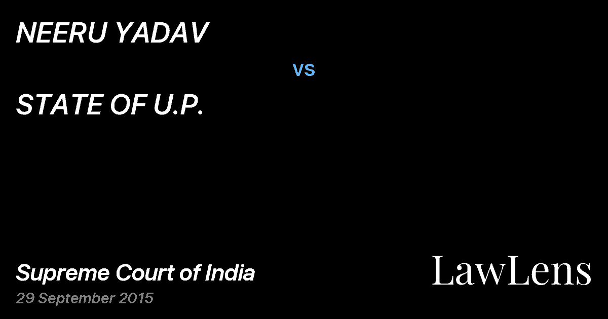 Preview image for NEERU YADAV vs. STATE OF U.P.
