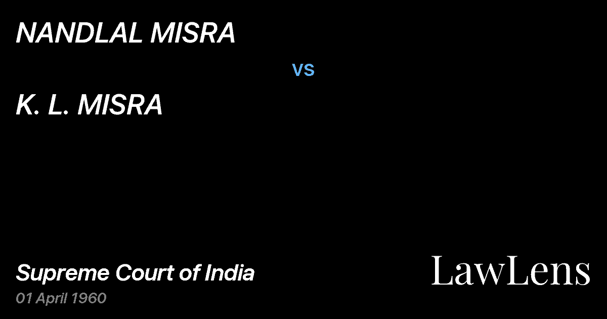 Preview image for NANDLAL MISRA vs. K. L. MISRA