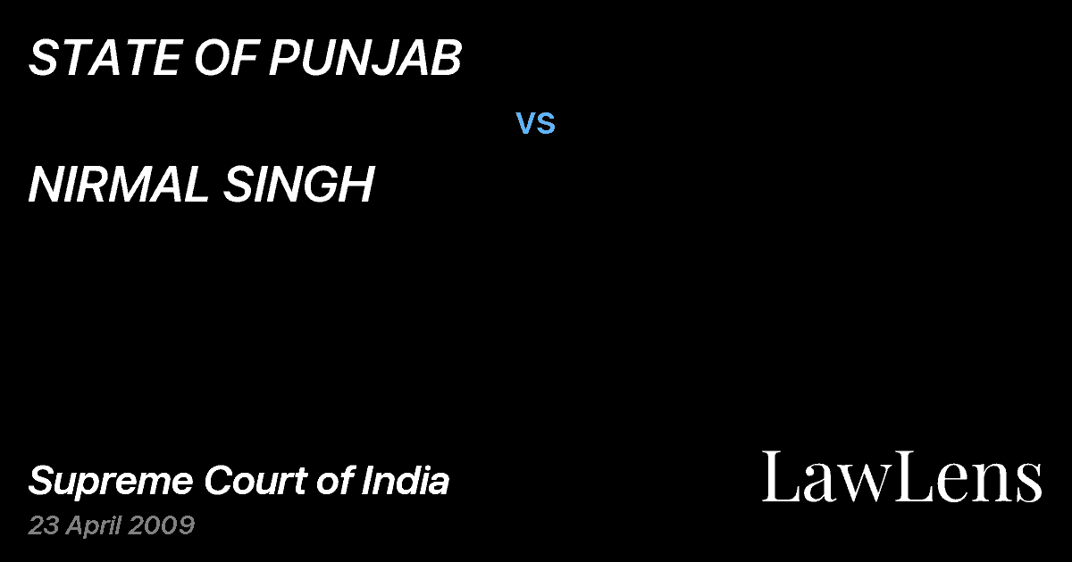 Preview image for STATE OF PUNJAB vs. NIRMAL SINGH