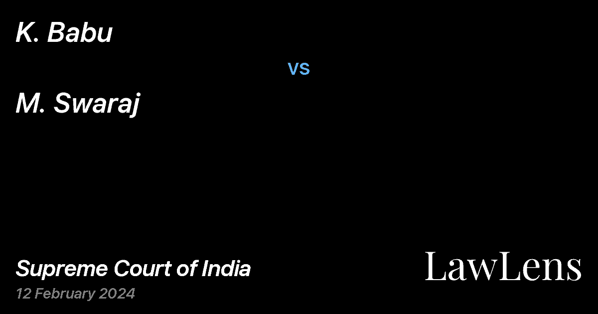 Preview image for K. Babu vs. M. Swaraj