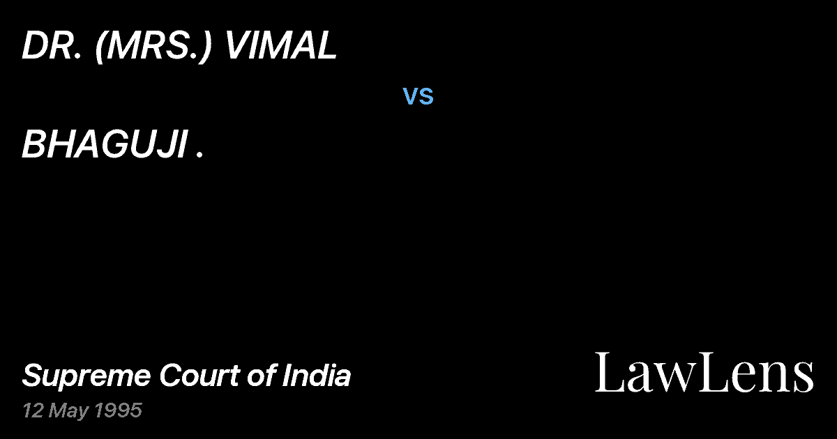 Preview image for DR. (MRS.) VIMAL vs. BHAGUJI .