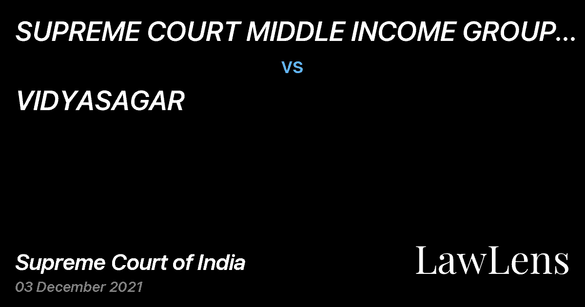 Preview image for SUPREME COURT MIDDLE INCOME GROUP  LEGAL AID SOCIETY vs. VIDYASAGAR