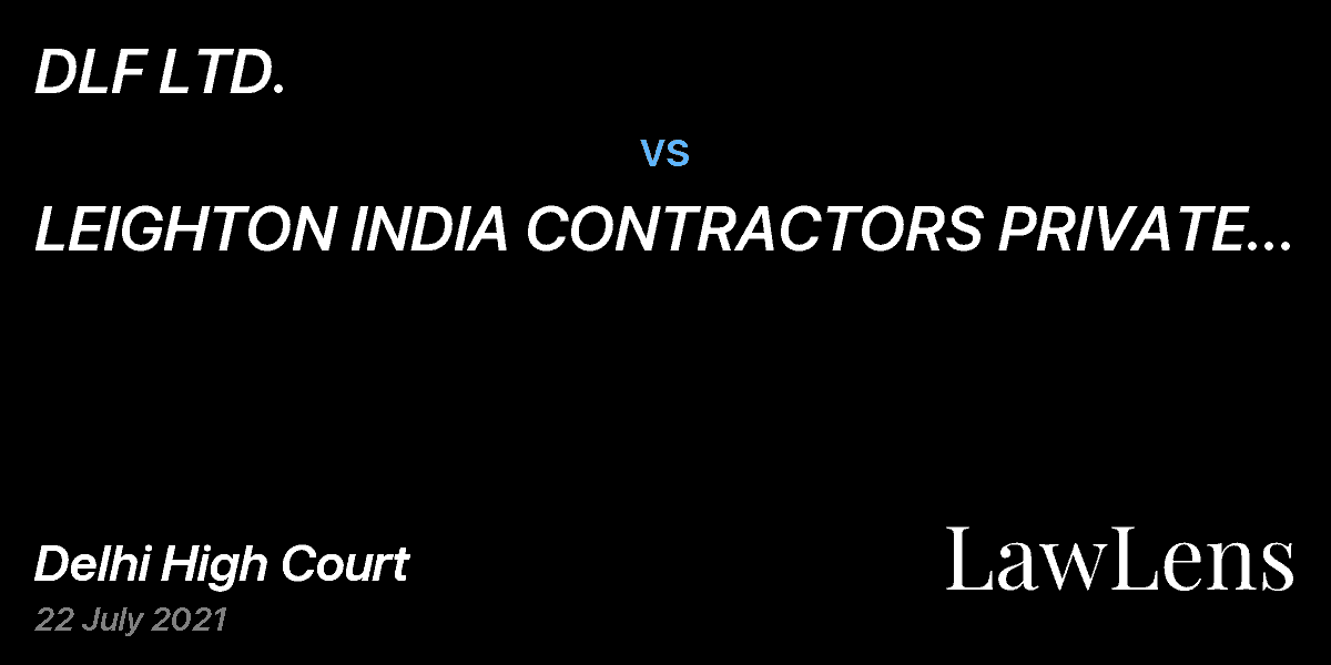 Preview image for DLF LTD. vs. LEIGHTON INDIA CONTRACTORS PRIVATE LTD. & ANR