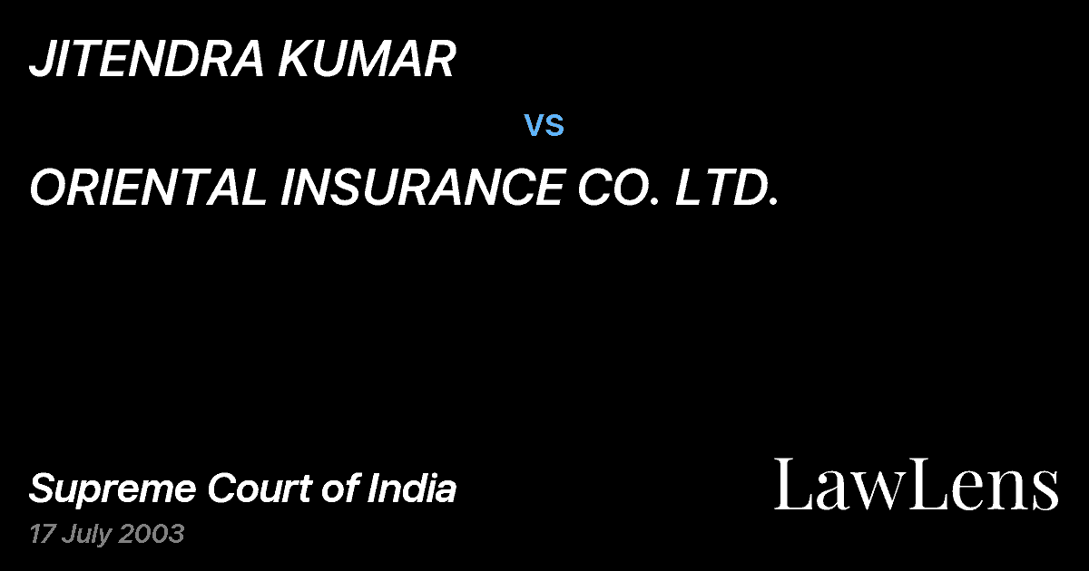 Preview image for JITENDRA KUMAR vs. ORIENTAL INSURANCE CO. LTD.