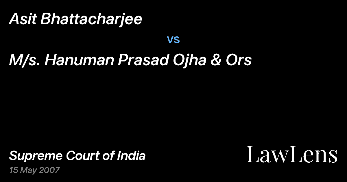Preview image for Asit Bhattacharjee vs. M/s. Hanuman Prasad Ojha & Ors