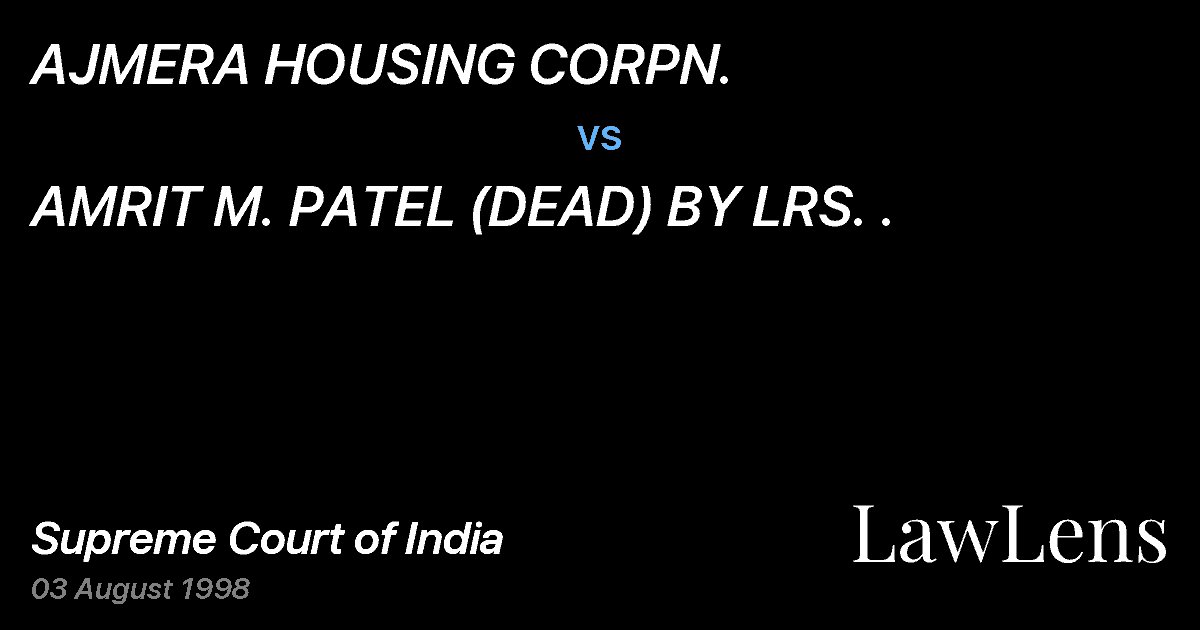 Preview image for AJMERA HOUSING CORPN. vs. AMRIT M. PATEL (DEAD) BY LRS. .