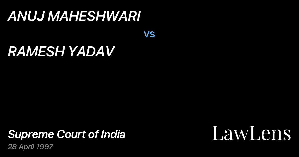 Preview image for ANUJ MAHESHWARI vs. RAMESH YADAV