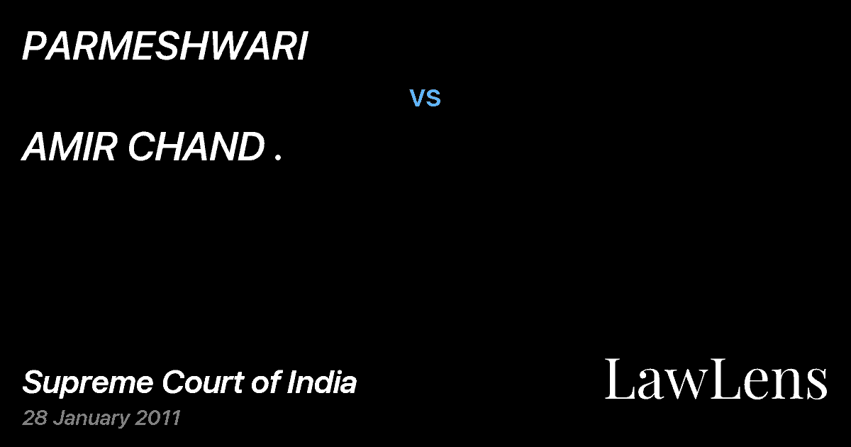 Preview image for PARMESHWARI vs. AMIR CHAND .
