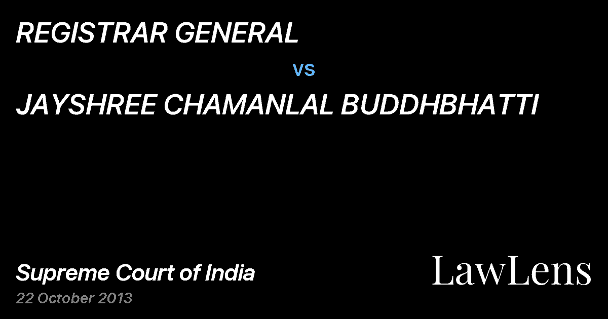 Preview image for REGISTRAR GENERAL vs. JAYSHREE CHAMANLAL BUDDHBHATTI