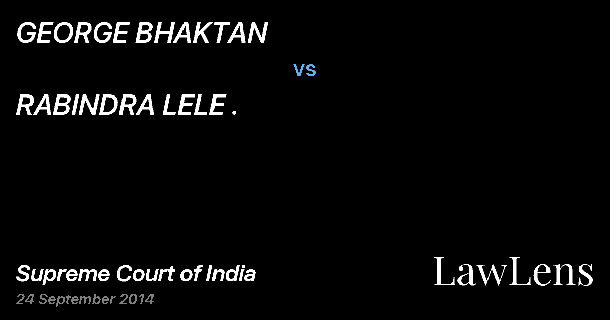 Preview image for GEORGE BHAKTAN vs. RABINDRA LELE .