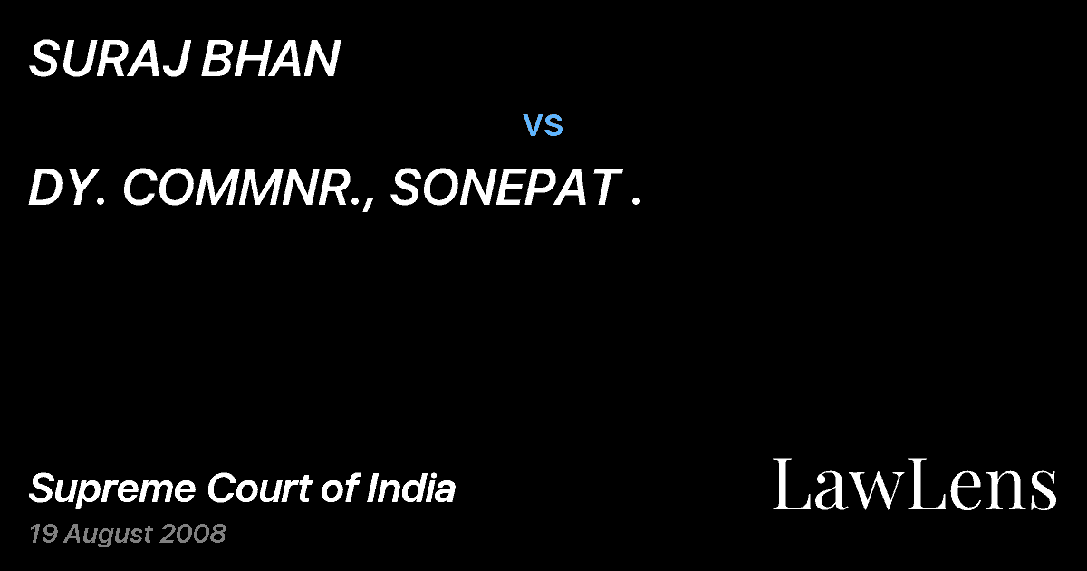 Preview image for SURAJ BHAN vs. DY. COMMNR., SONEPAT .