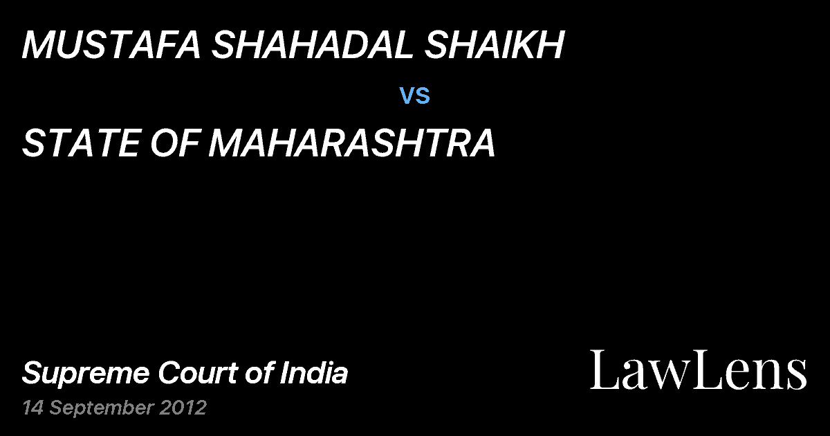 Preview image for MUSTAFA SHAHADAL SHAIKH vs. STATE OF MAHARASHTRA