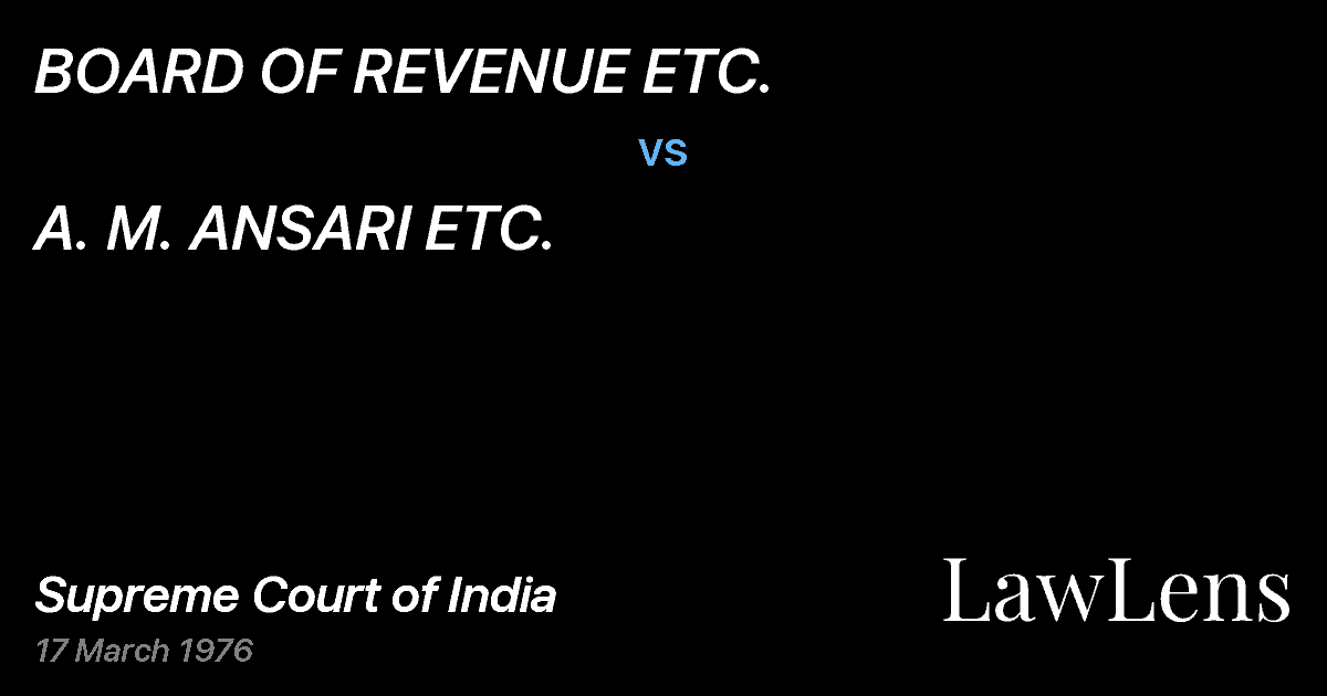 Preview image for BOARD OF REVENUE ETC. vs. A. M. ANSARI ETC.