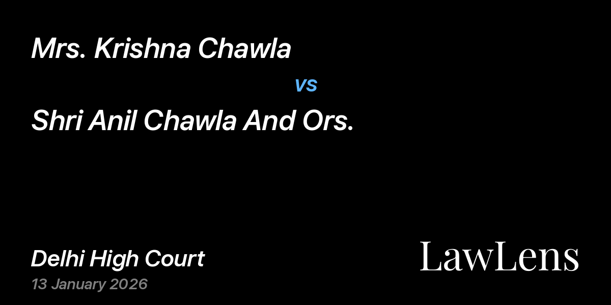 Preview image for Mrs. Krishna Chawla vs. Shri Anil Chawla And Ors.