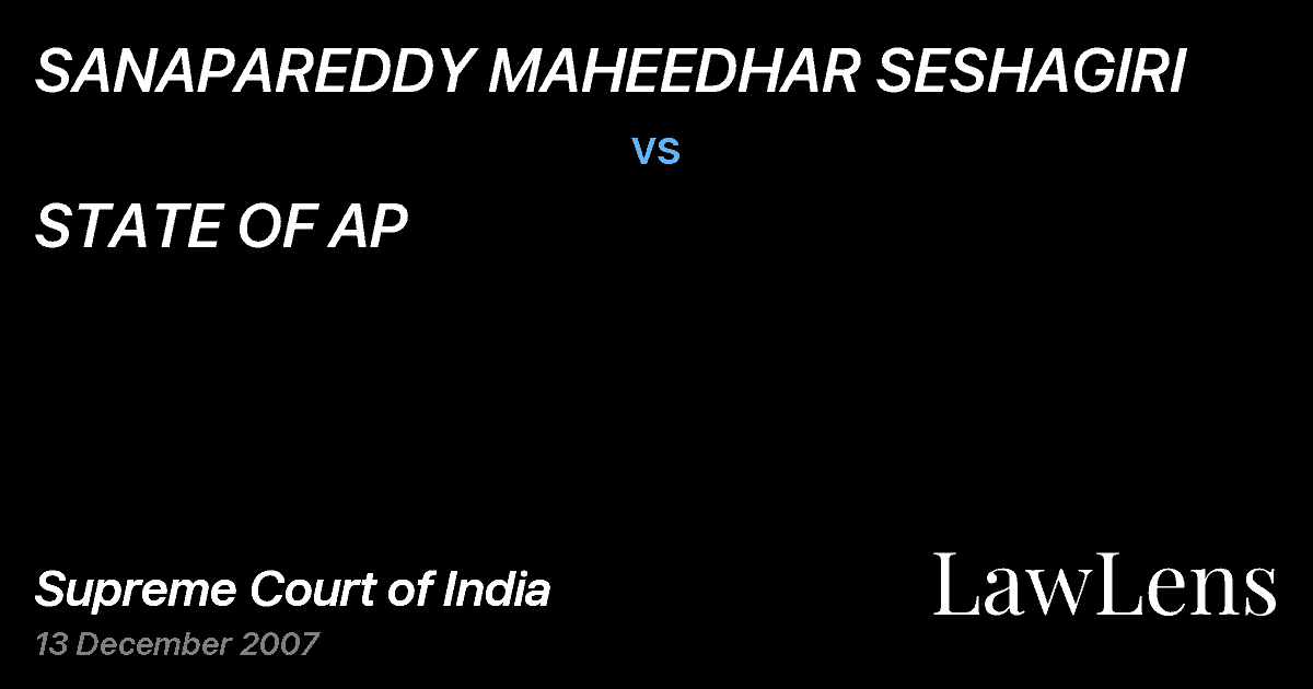 Preview image for SANAPAREDDY MAHEEDHAR SESHAGIRI vs. STATE OF AP