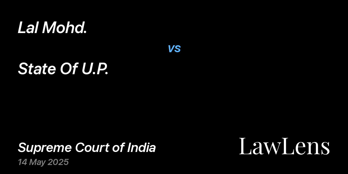 Preview image for Lal Mohd. vs. State Of U.P.