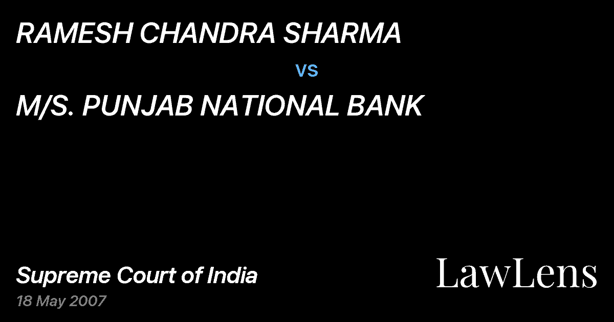 Preview image for RAMESH CHANDRA SHARMA vs. M/S. PUNJAB NATIONAL BANK