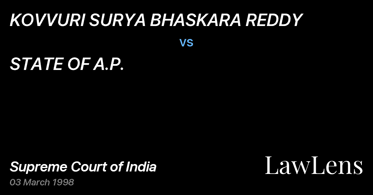 Preview image for KOVVURI SURYA BHASKARA REDDY vs. STATE OF A.P.