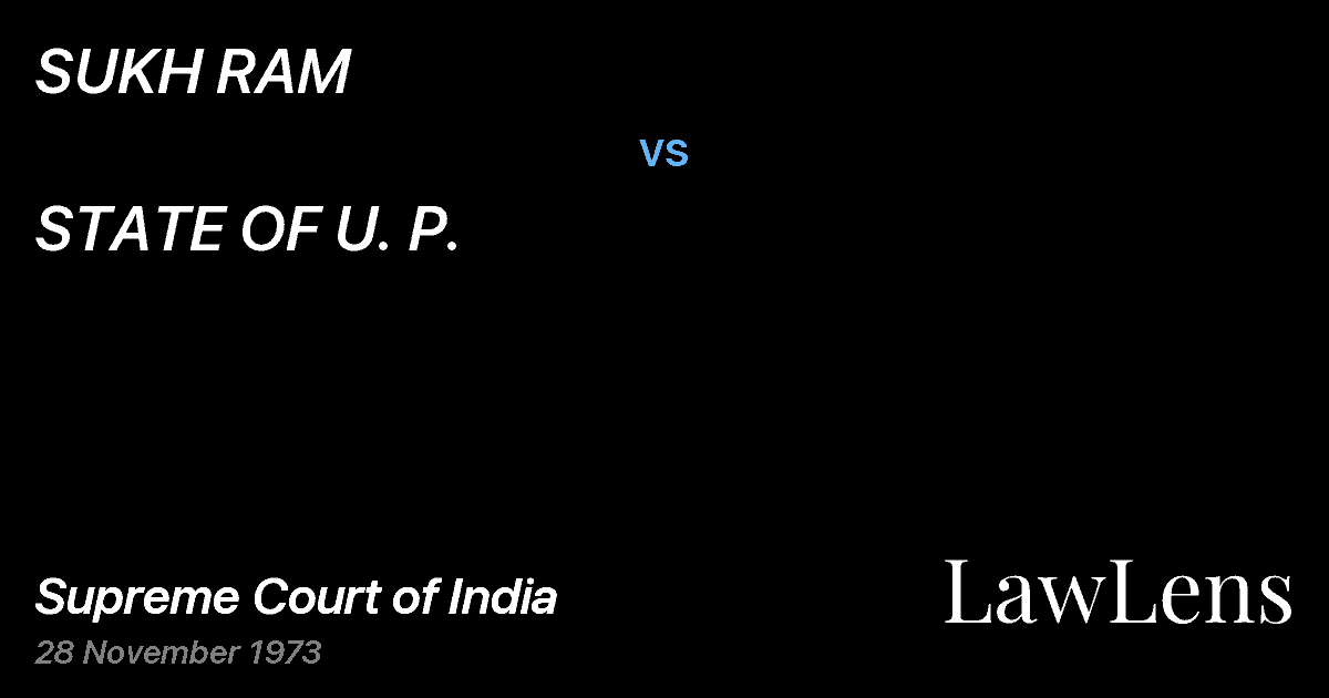 Preview image for SUKH RAM vs. STATE OF U. P.