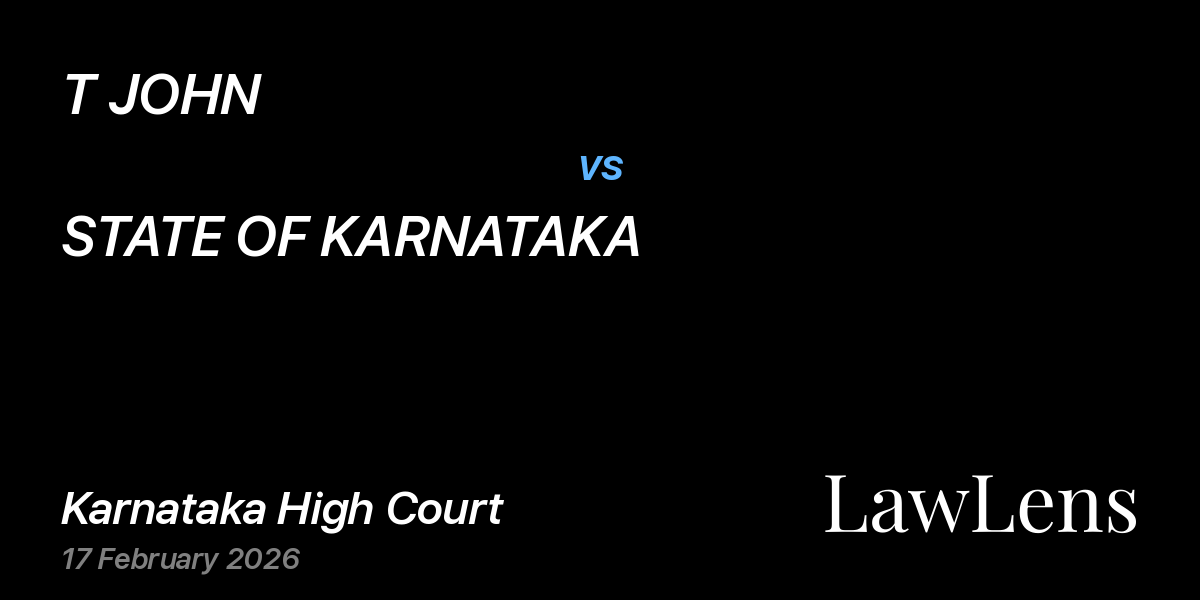 Preview image for T JOHN vs. STATE OF KARNATAKA