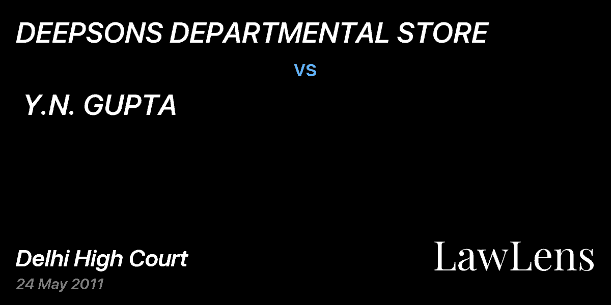 Preview image for DEEPSONS DEPARTMENTAL STORE vs. Y.N. GUPTA