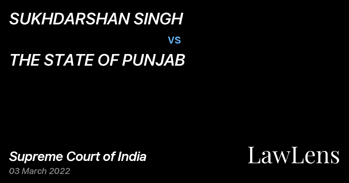 Preview image for SUKHDARSHAN SINGH vs. THE STATE OF PUNJAB