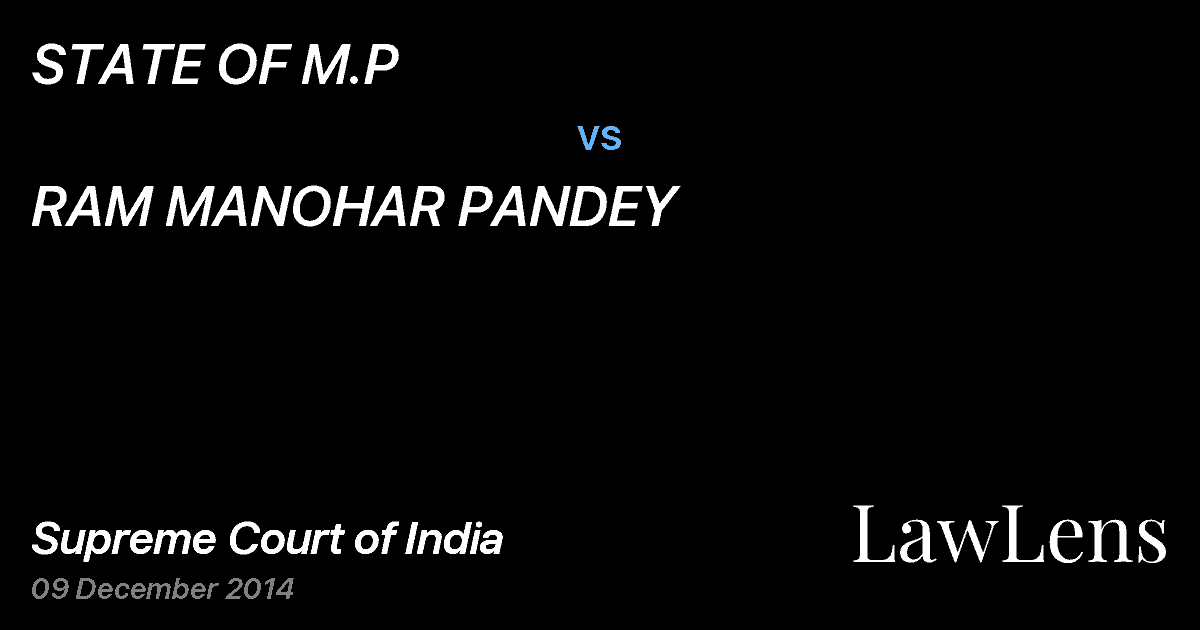Preview image for STATE OF M.P vs. RAM MANOHAR PANDEY