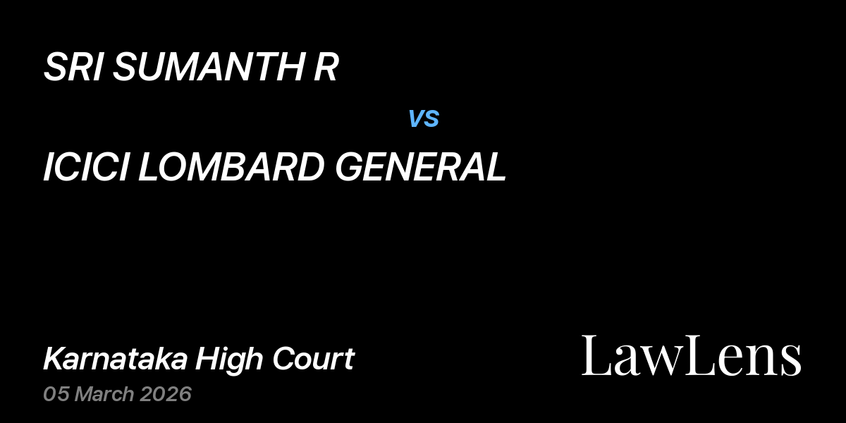 Preview image for SRI SUMANTH R vs. ICICI LOMBARD GENERAL