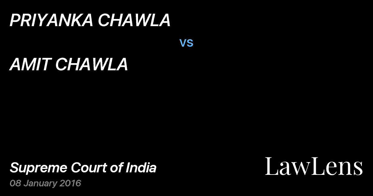 Preview image for PRIYANKA CHAWLA vs. AMIT CHAWLA