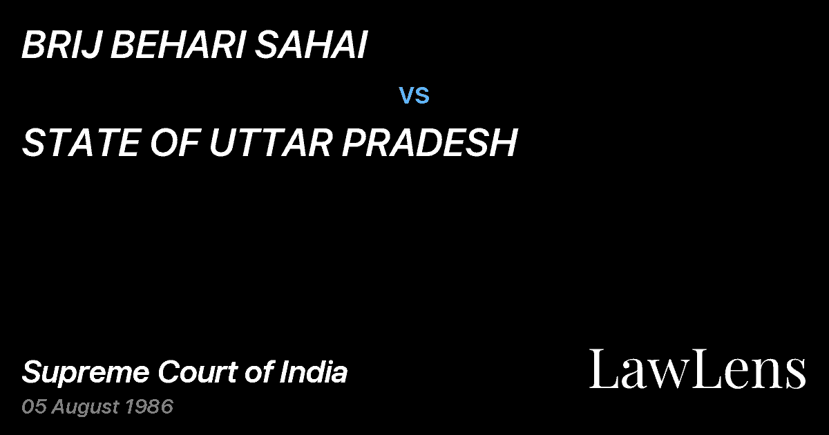 Preview image for BRIJ BEHARI SAHAI vs. STATE OF UTTAR PRADESH