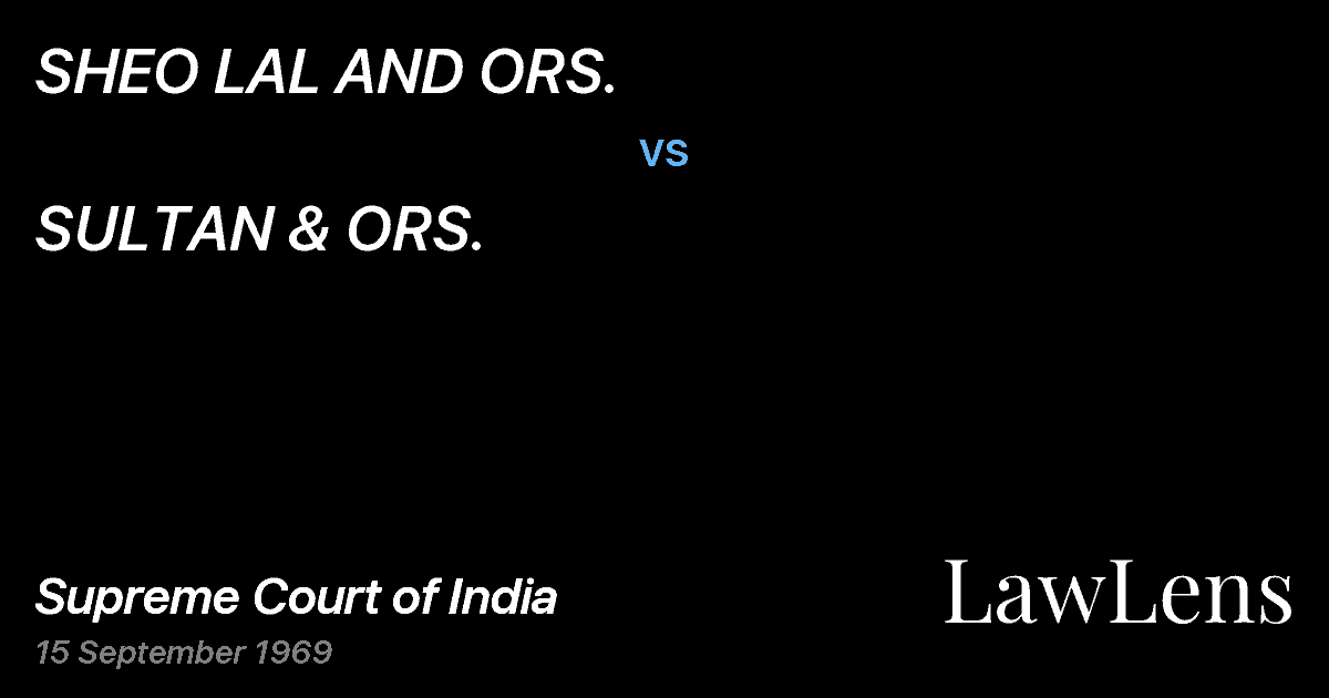 Preview image for SHEO LAL AND ORS. vs. SULTAN & ORS.
