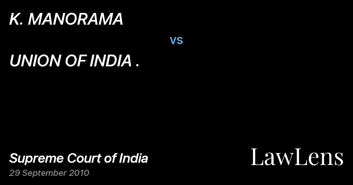 Preview image for K. MANORAMA vs. UNION OF INDIA .