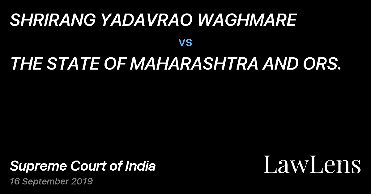 Preview image for SHRIRANG YADAVRAO WAGHMARE vs. THE STATE OF MAHARASHTRA AND ORS.