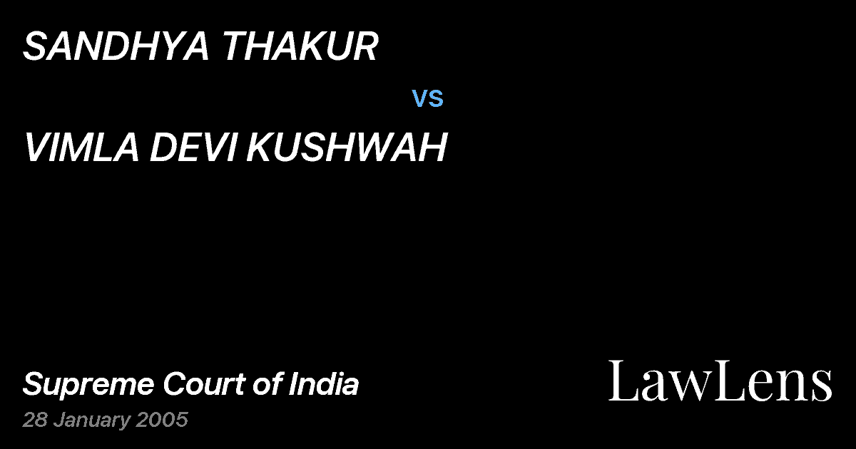 Preview image for SANDHYA THAKUR vs. VIMLA DEVI KUSHWAH