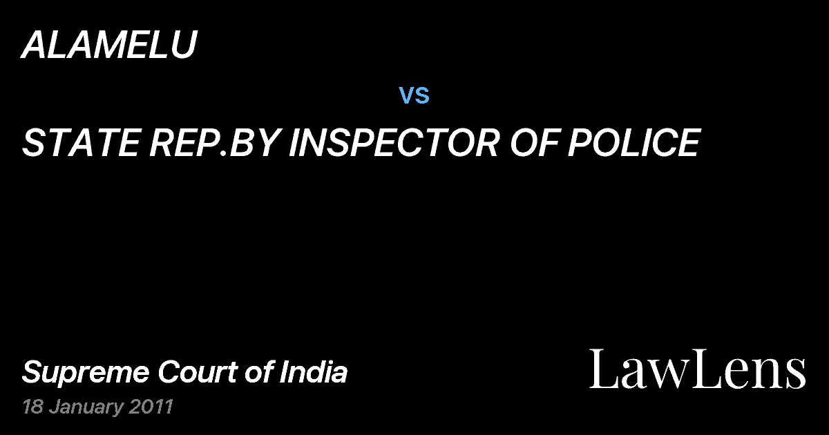 Preview image for ALAMELU vs. STATE REP.BY INSPECTOR OF POLICE