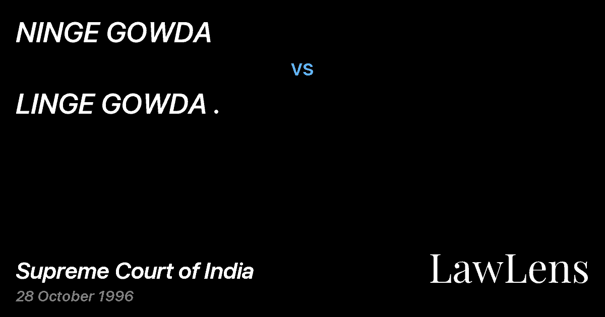 Preview image for NINGE GOWDA vs. LINGE GOWDA .