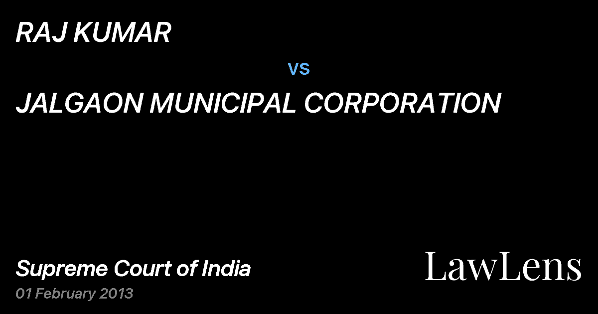 Preview image for RAJ KUMAR vs. JALGAON MUNICIPAL CORPORATION