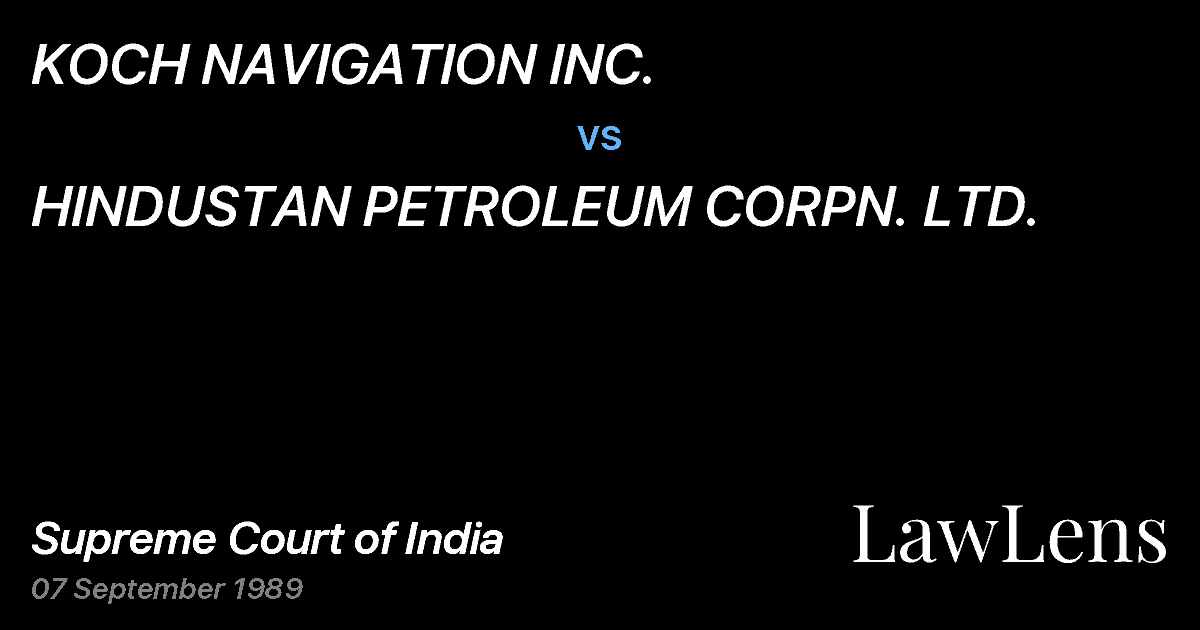Preview image for KOCH NAVIGATION INC. vs. HINDUSTAN PETROLEUM CORPN. LTD.