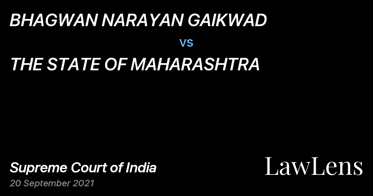 Preview image for BHAGWAN NARAYAN GAIKWAD vs. THE STATE OF MAHARASHTRA