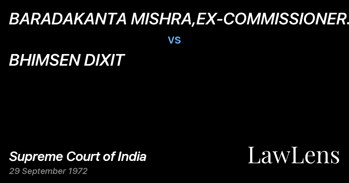Preview image for BARADAKANTA MISHRA,EX-COMMISSIONER OF ENDOWMENTS vs. BHIMSEN DIXIT