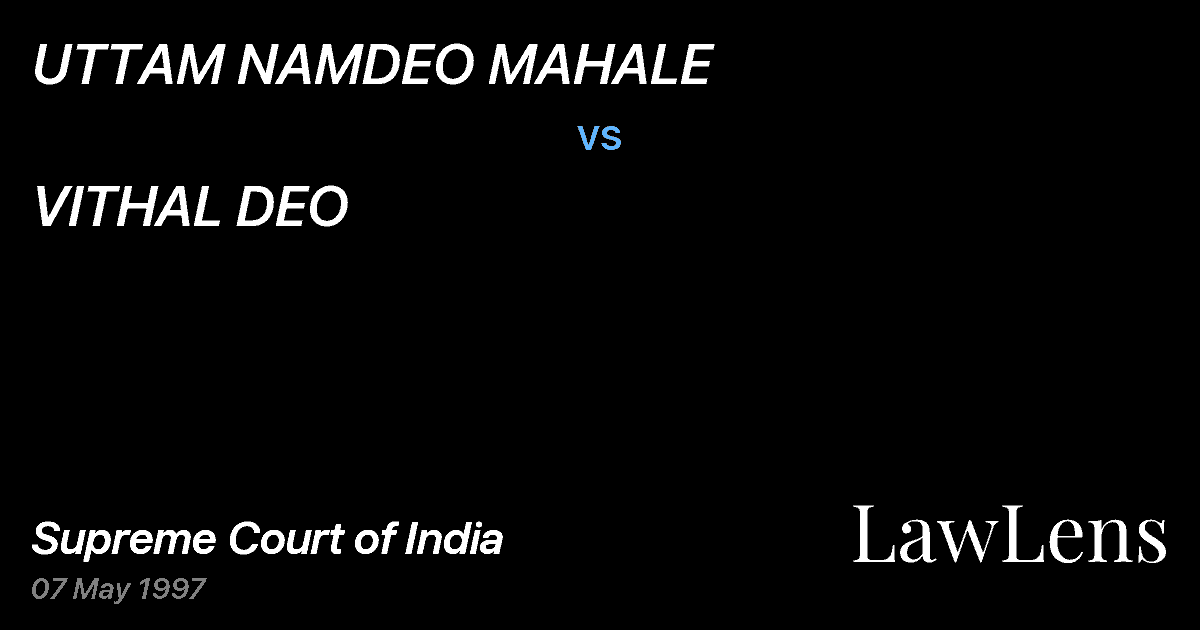Preview image for UTTAM NAMDEO MAHALE vs. VITHAL DEO