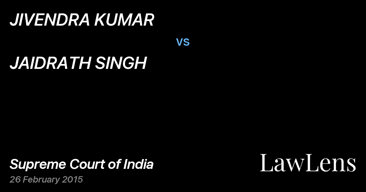 Preview image for JIVENDRA KUMAR vs. JAIDRATH SINGH