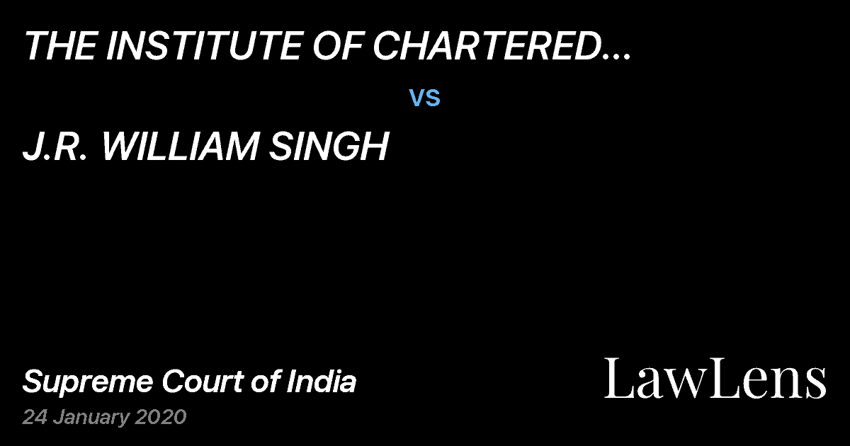 Preview image for THE INSTITUTE OF CHARTERED ACCOUNTANTS OF INDIA vs. J.R. WILLIAM SINGH