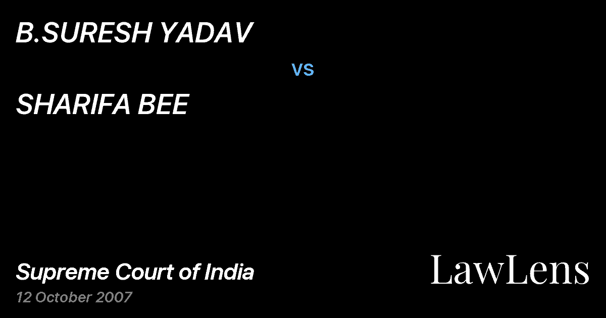 Preview image for B.SURESH YADAV vs. SHARIFA BEE