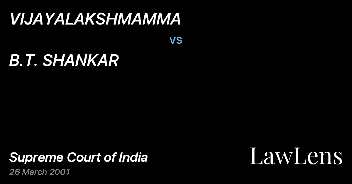 Preview image for VIJAYALAKSHMAMMA vs. B.T. SHANKAR