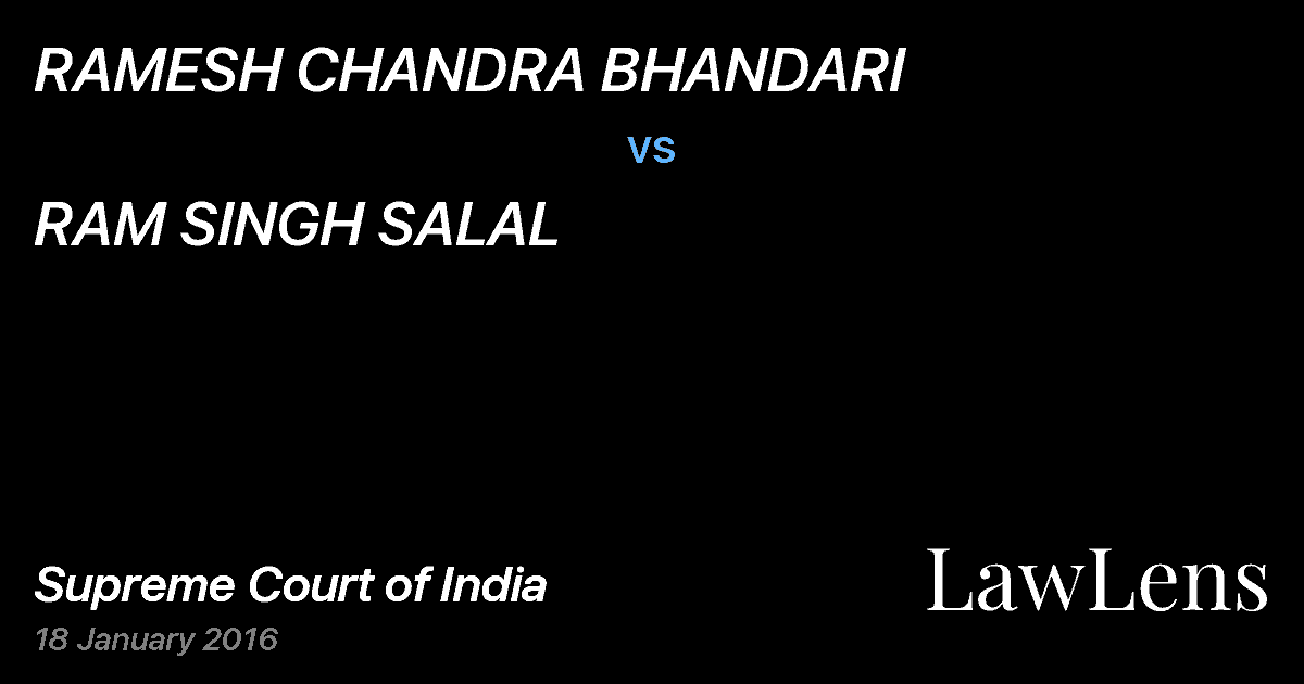 Preview image for RAMESH CHANDRA BHANDARI vs. RAM SINGH SALAL